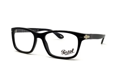 Persol 3012-V 1154 Eyeglasses Frame Black Silver Rectangular Large 54mm