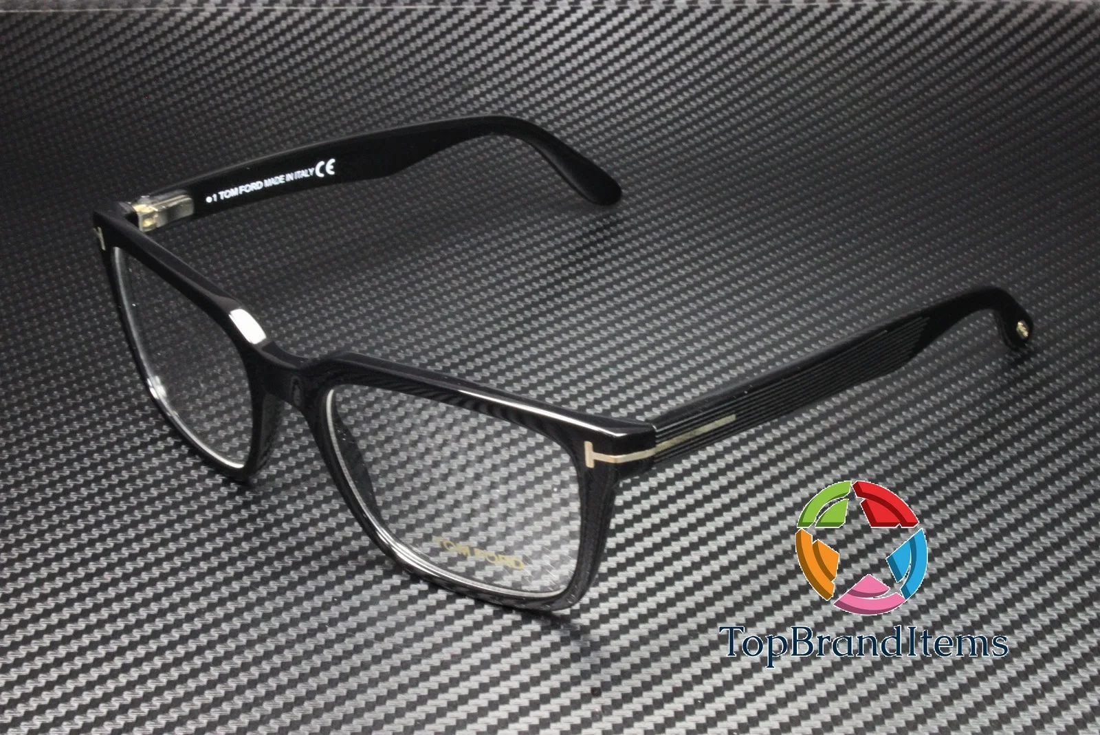 Tom Ford FT5304 001 Shiny Black Clear Lens Plastic 54 mm Men