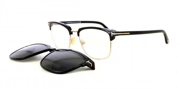 TOM FORD FT5683 B 001 Shiny Black Clear Metal blue filter 54 mm Men